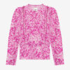 Zarga Plissert bluse i trykt silke