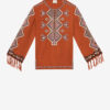 Zelda brodert Matka-silkebluse Zelda brodert Matka-silkebluse