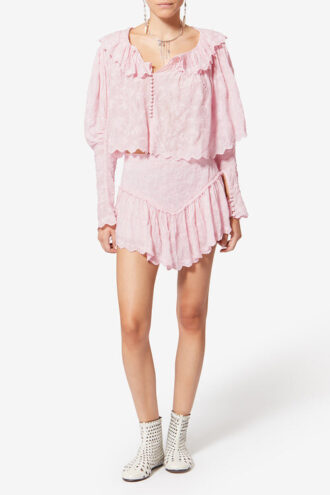 Zelly Frilly Floral bomulls- og silketopp Zelly Frilly Floral bomulls- og silketopp