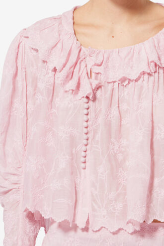 Zelly Frilly Floral bomulls- og silketopp Zelly Frilly Floral bomulls- og silketopp