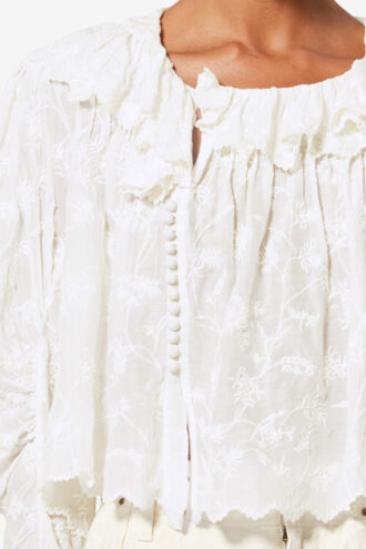 Zelly Frilly Floral bomulls- og silketopp Zelly Frilly Floral bomulls- og silketopp
