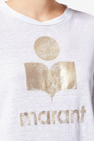Zewel ensfarget lin-T-skjorte med logo