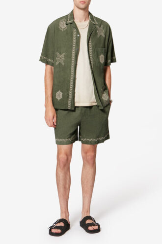 Zilan broderte shorts i bomullsgaze Zilan broderte shorts i bomullsgaze