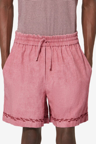 Zilan broderte shorts i bomullsgaze Zilan broderte shorts i bomullsgaze