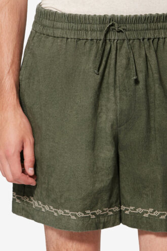 Zilan broderte shorts i bomullsgaze Zilan broderte shorts i bomullsgaze